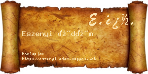 Eszenyi Ádám névjegykártya
